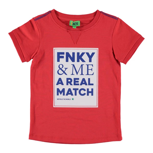 Funky XS jongens shirt 1664/OSTEXTTEE rood