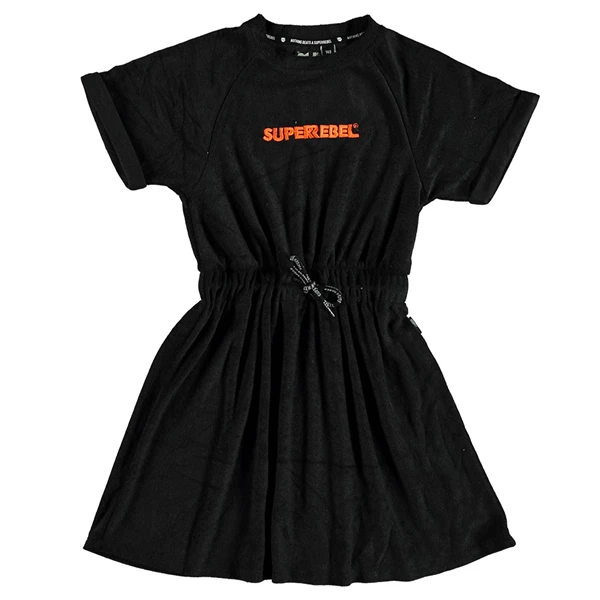 SuperRebel KidsGear strand jurk R202-5803 zwart